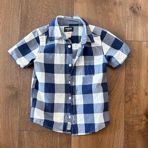 OshKosh B'gosh Navy and White Checkered Kids Shirt